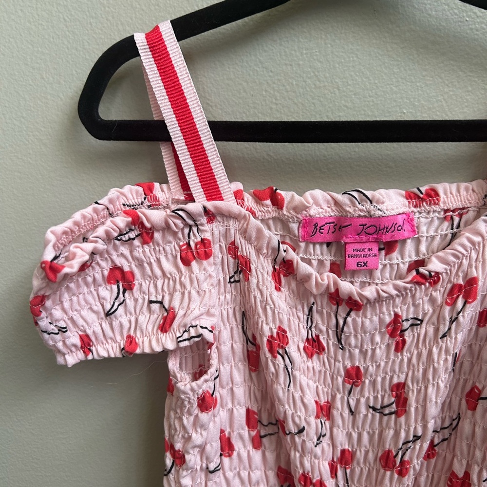 Girl’s Cherry Print Betsey Johnson Romper ~ Size 6